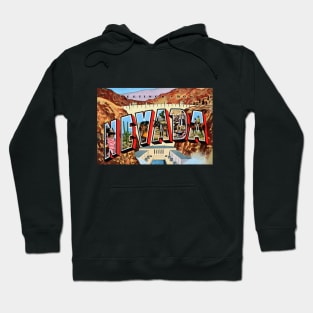 Greetings from Nevada - Vintage Large Letter Postcard Hoodie